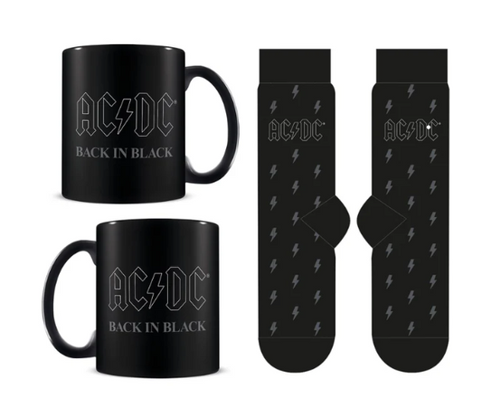Set AC/DC con taza negra y calcetines en caja con ventana - 2