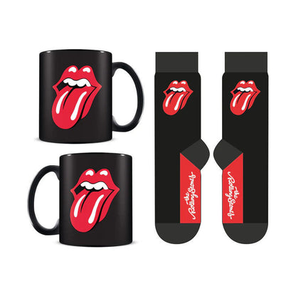 Set The Rolling Stones con taza negra y calcetines a juego