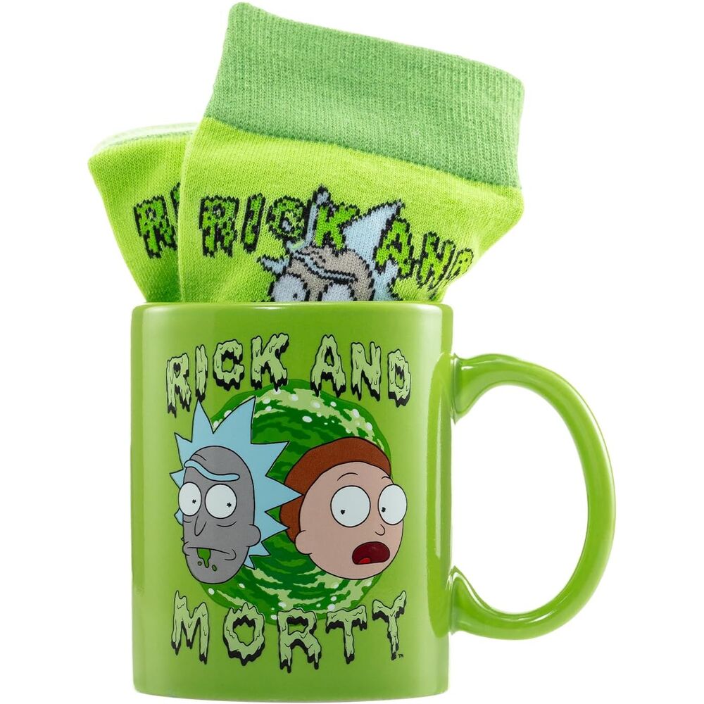 Set Rick & Morty con taza verde y calcetines estampados - 3