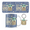 Set de taza y llavero de Grogu con diseño azul de The Mandalorian