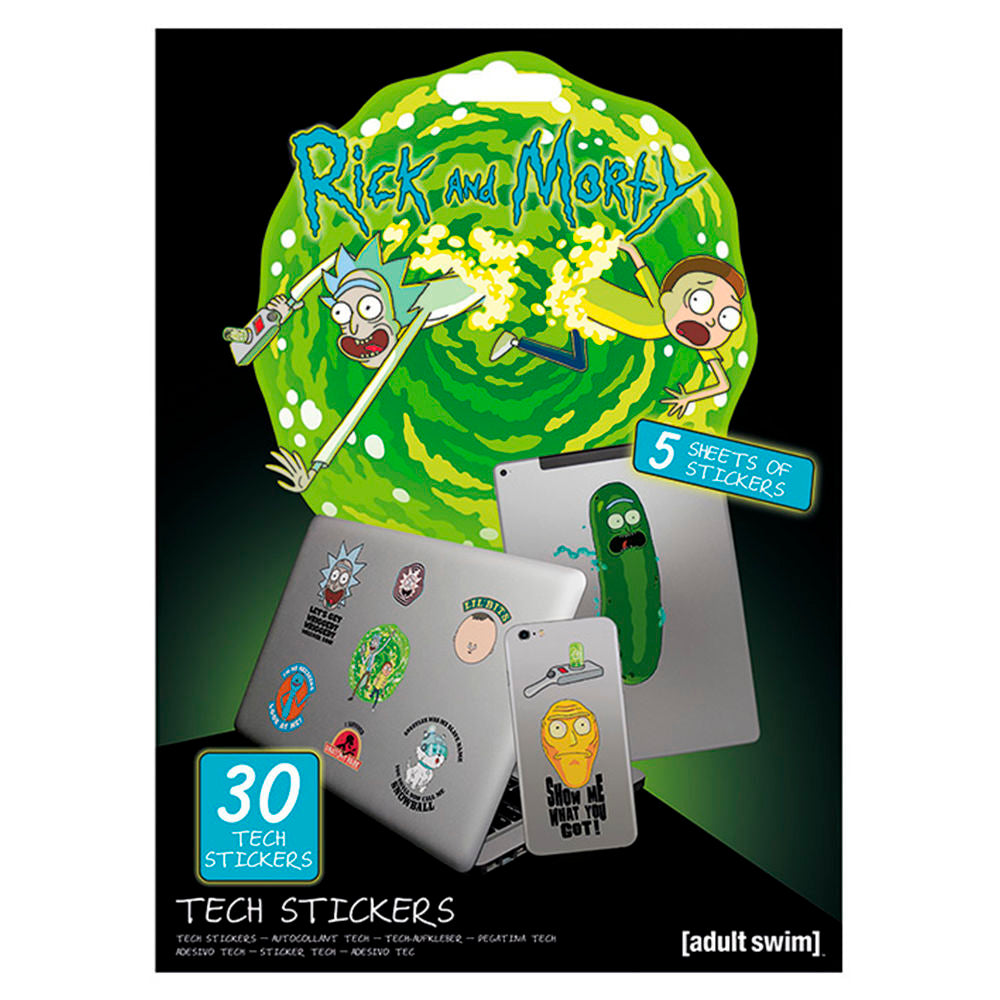 Pack de pegatinas Rick and Morty para dispositivos electrónicos