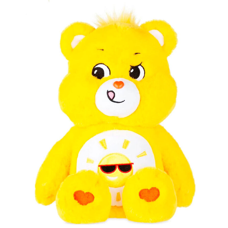 Peluche amarillo Graciosito de Osos Amorosos con corazones y gafas de sol