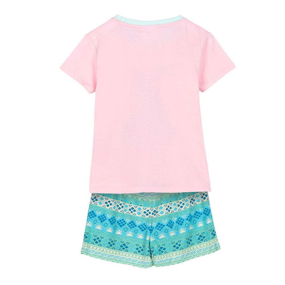 Pijama corto infantil de Vaiana Disney con camiseta rosa y pantalón azul estampado - 2