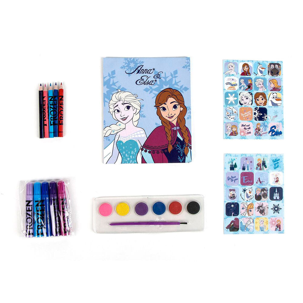 Set de papelería Frozen con mochila, Elsa y Anna - 3