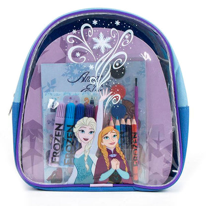 Set de papelería Frozen con mochila, Elsa y Anna - 2