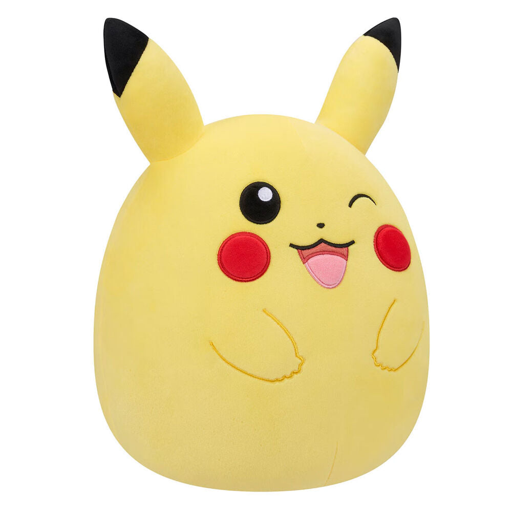 Peluche Squishmallows de Pikachu Pokémon amarillo con orejas negras y mejillas rojas - 2