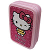 Plumier triple rosa MANENTI My Style con diseño de Hello Kitty
