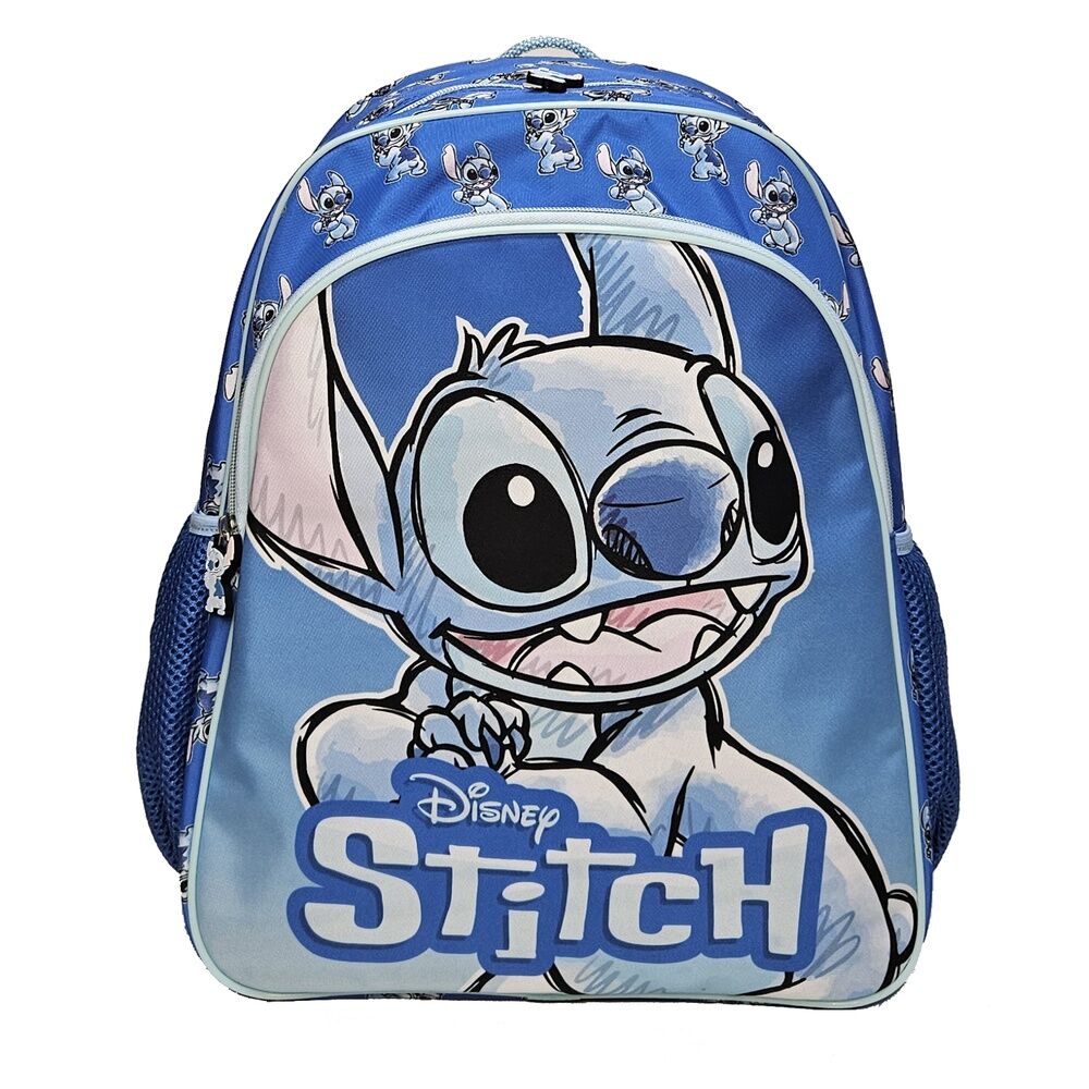 Mochila escolar azul de Disney Stitch con bolsillo frontal - 2