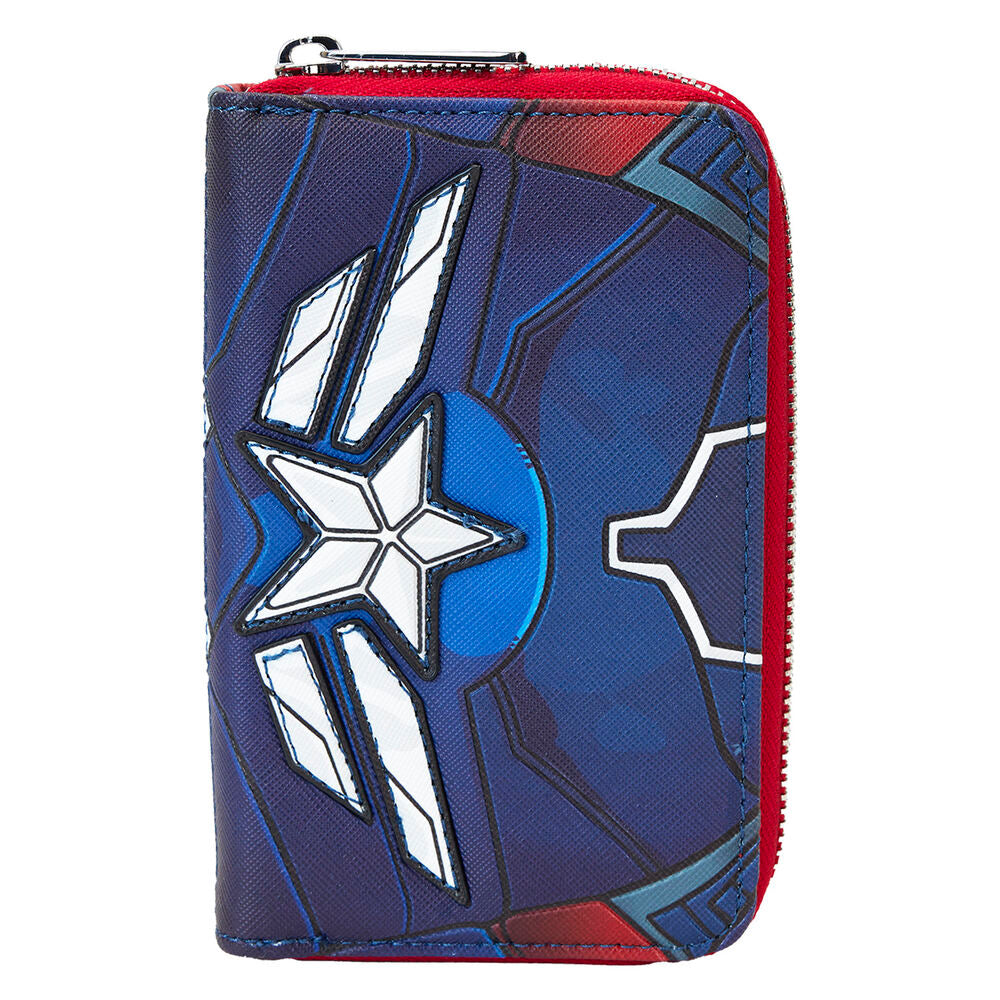 Cartera Loungefly de Capitán América azul y roja con emblema de estrella - 3