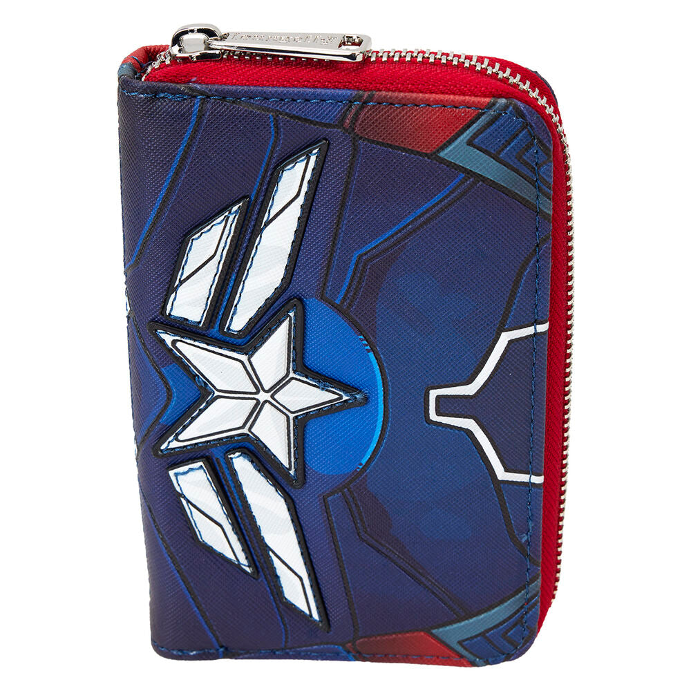 Cartera Loungefly de Capitán América azul y roja con emblema de estrella - 4