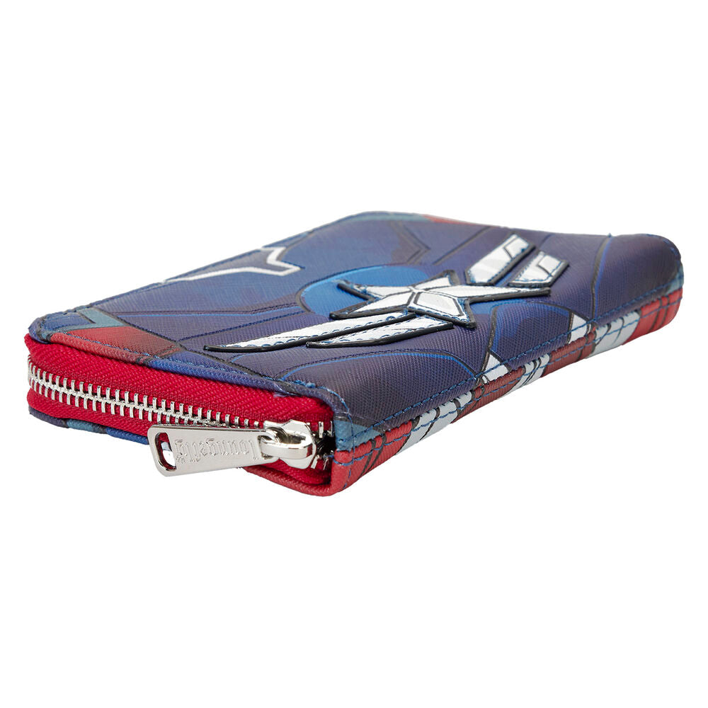 Cartera Loungefly de Capitán América azul y roja con emblema de estrella - 5
