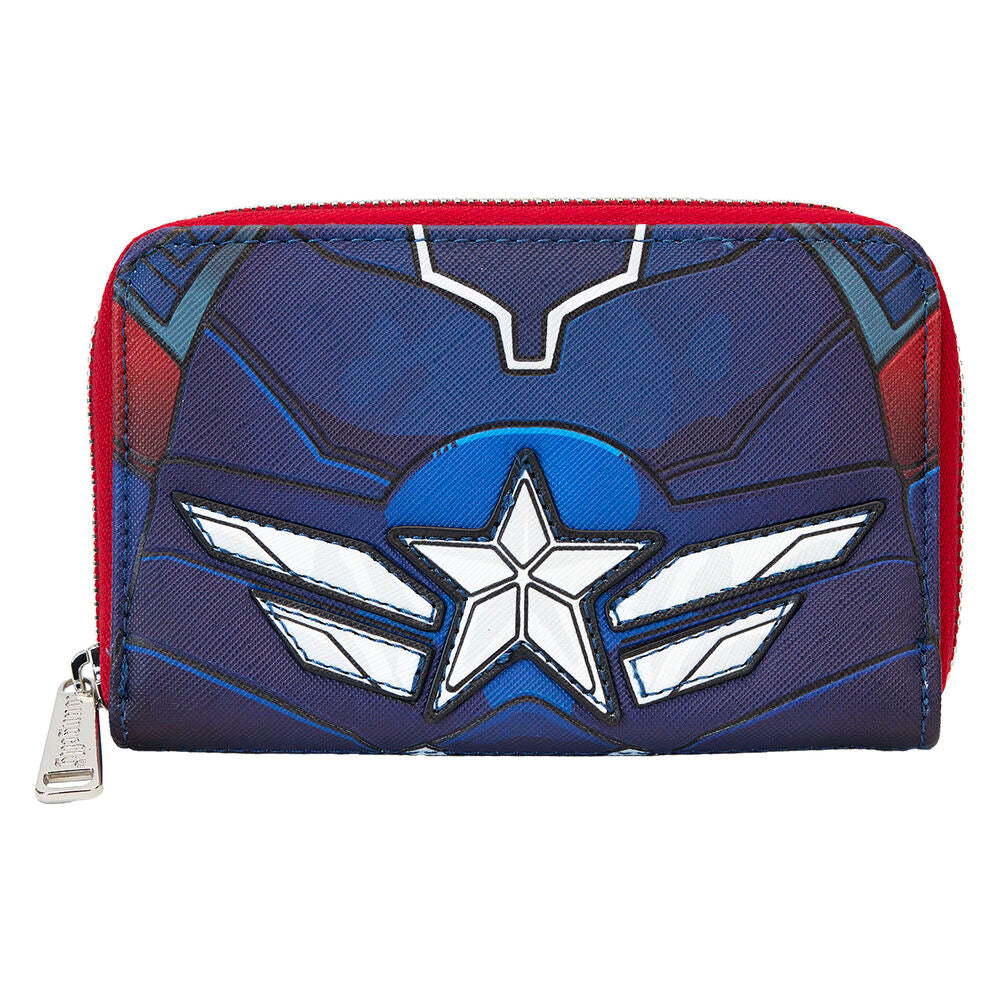 Cartera Loungefly de Capitán América azul y roja con emblema de estrella