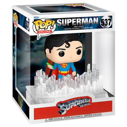 Figura Funko POP! Deluxe de Superman sobre una escena urbana de cristales - 2