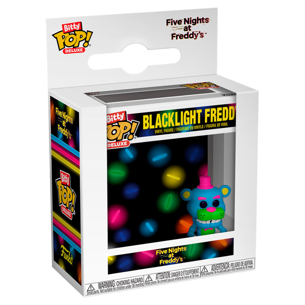Figura FUNKO Bitty POP! Deluxe Blacklight Freddy en vitrina acrílica - 2