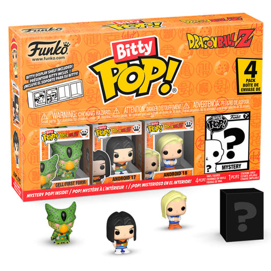 Blíster Funko Bitty Pop! de Dragon Ball Z con Cell, Android 17, Android 18 y figura misteriosa