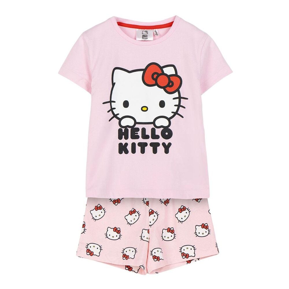 Pijama rosa de Hello Kitty con camiseta de manga corta y pantalón corto