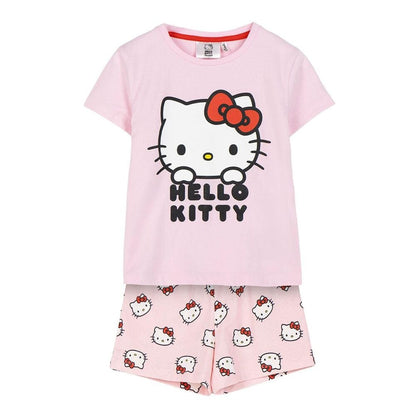 Pijama rosa de Hello Kitty con camiseta de manga corta y pantalón corto