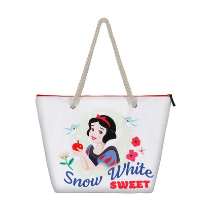 Bolsa de playa blanca de Blancanieves Disney con asas de cuerda