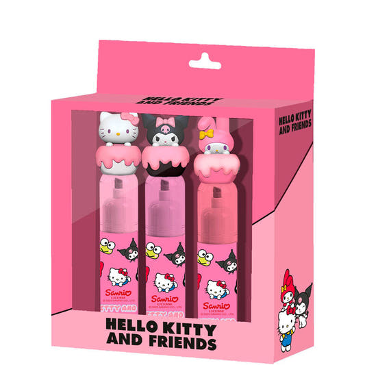 Blíster con tres subrayadores rosas de Hello Kitty and Friends