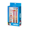 Set de papelería Disney de Mickey y Minnie con bolígrafo, lápiz y gomas