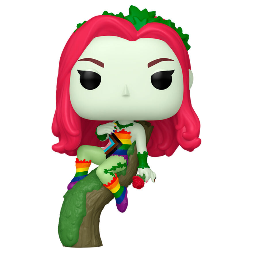 Figura Funko POP! de Poison Ivy de DC Comics sobre un tronco