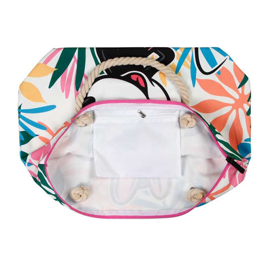 Bolsa de playa Minnie Disney con estampado multicolor y asas de cuerda - 3