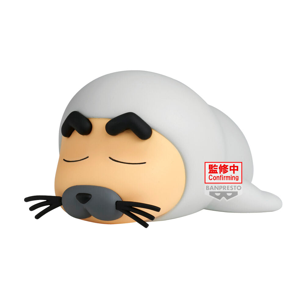Figura Sea Dog de Crayon Shinchan blanca con bigotes negros
