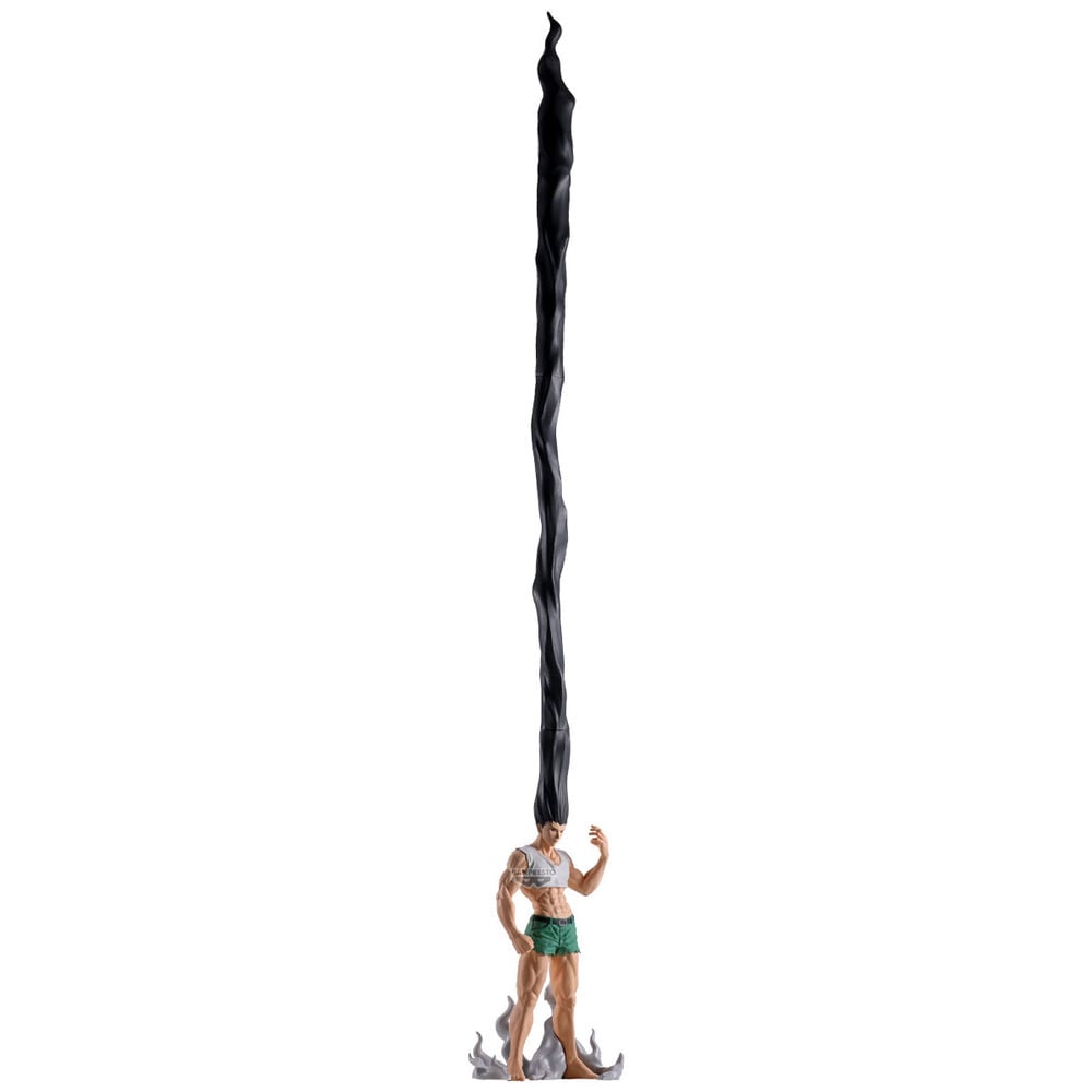 Figura de Gon de Hunter x Hunter con melena negra alargada y base gris