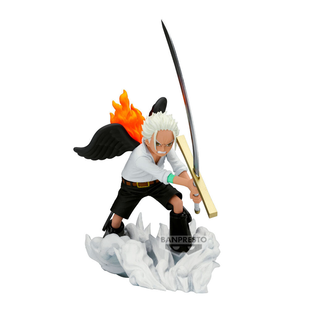 Figura Hawk Senkozekkei de One Piece con espada, alas negras y llamas