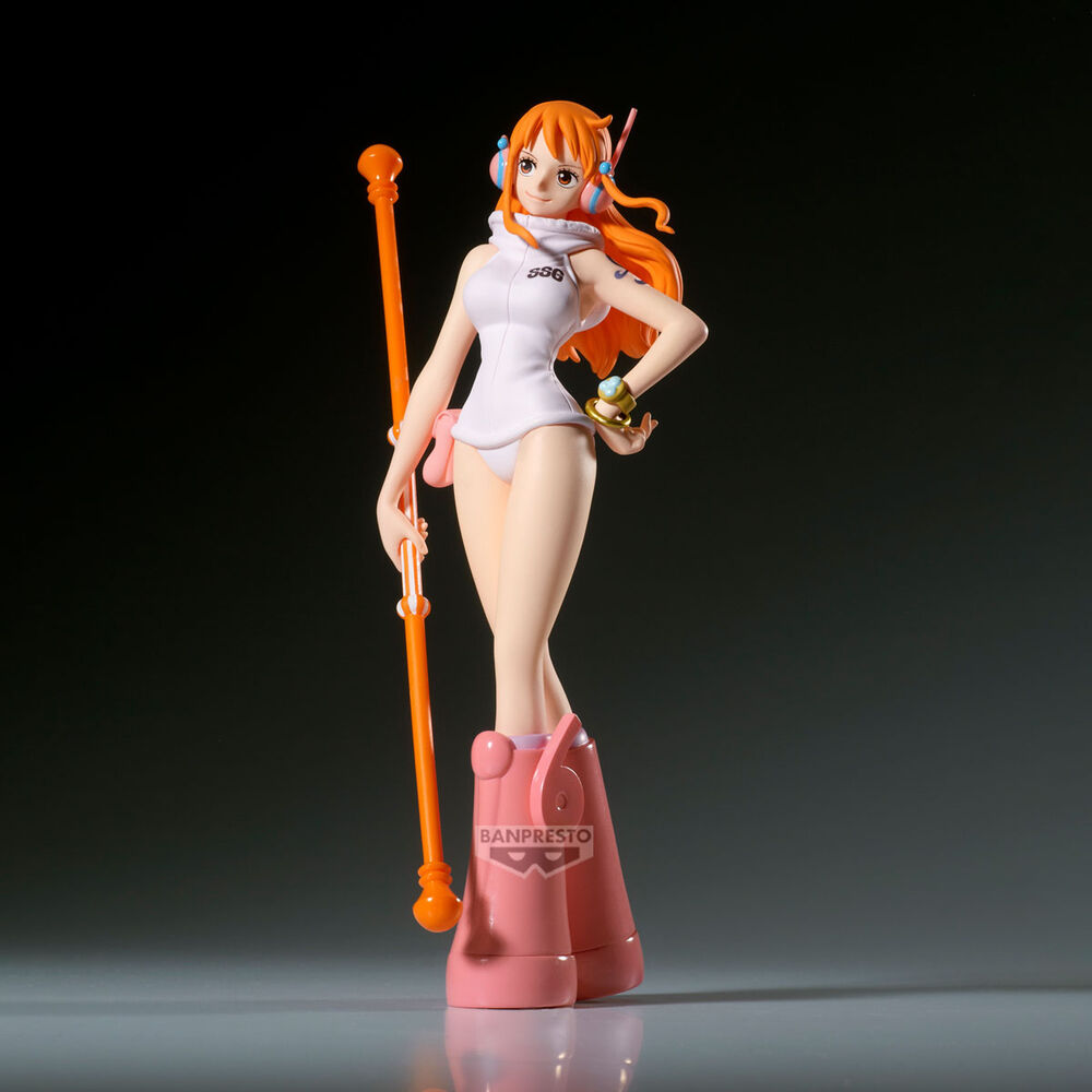 Figura de Nami de One Piece The Shukko con bastón naranja - 2