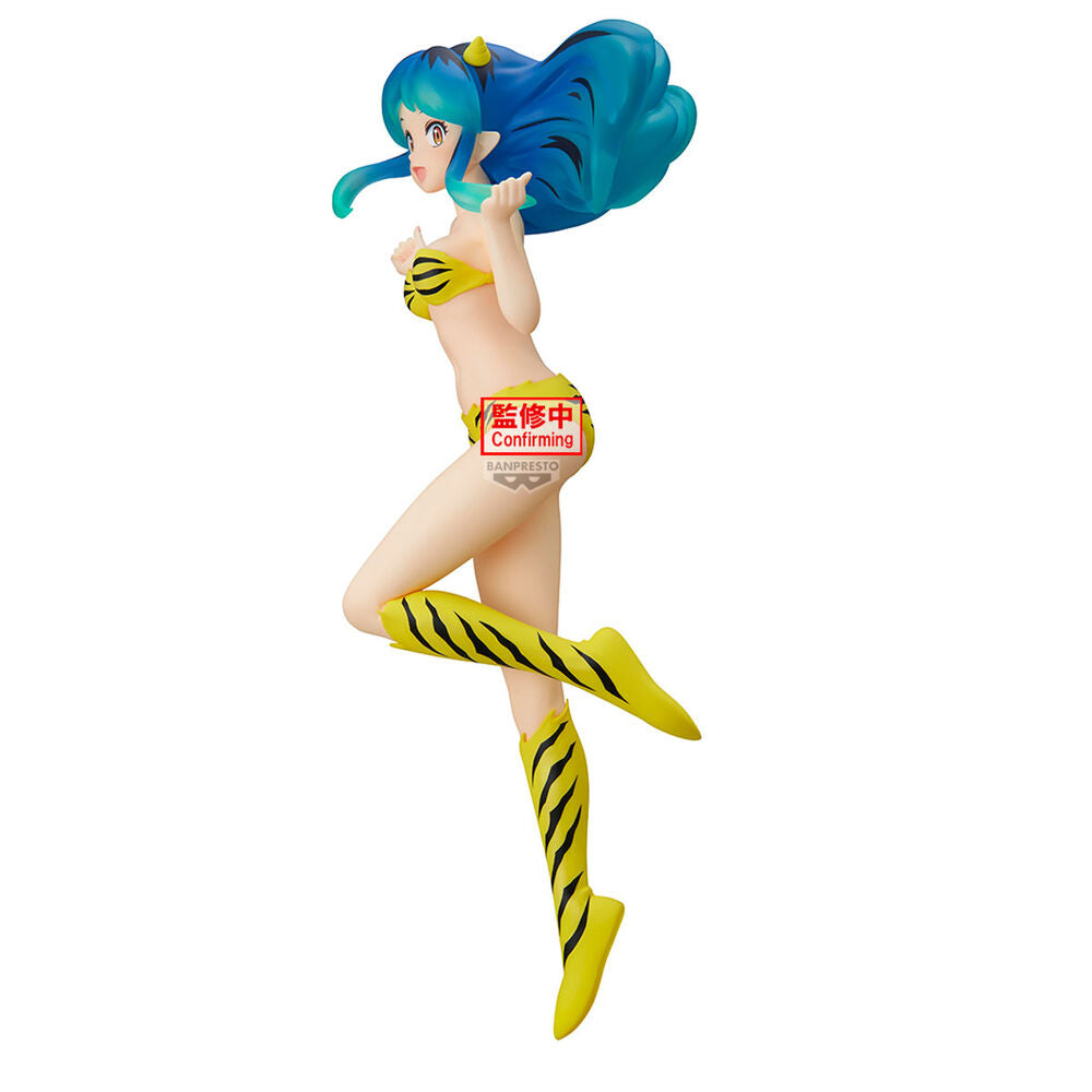 Figura de Lum de Urusei Yatsura con cabello azul y conjunto amarillo a rayas - 4
