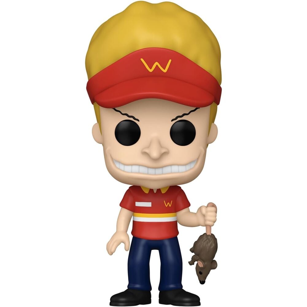 Figura Funko POP! de Beavis con gorra roja y una rata