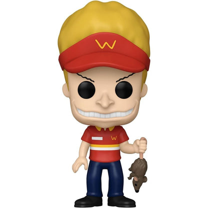 Figura Funko POP! de Beavis con gorra roja y una rata