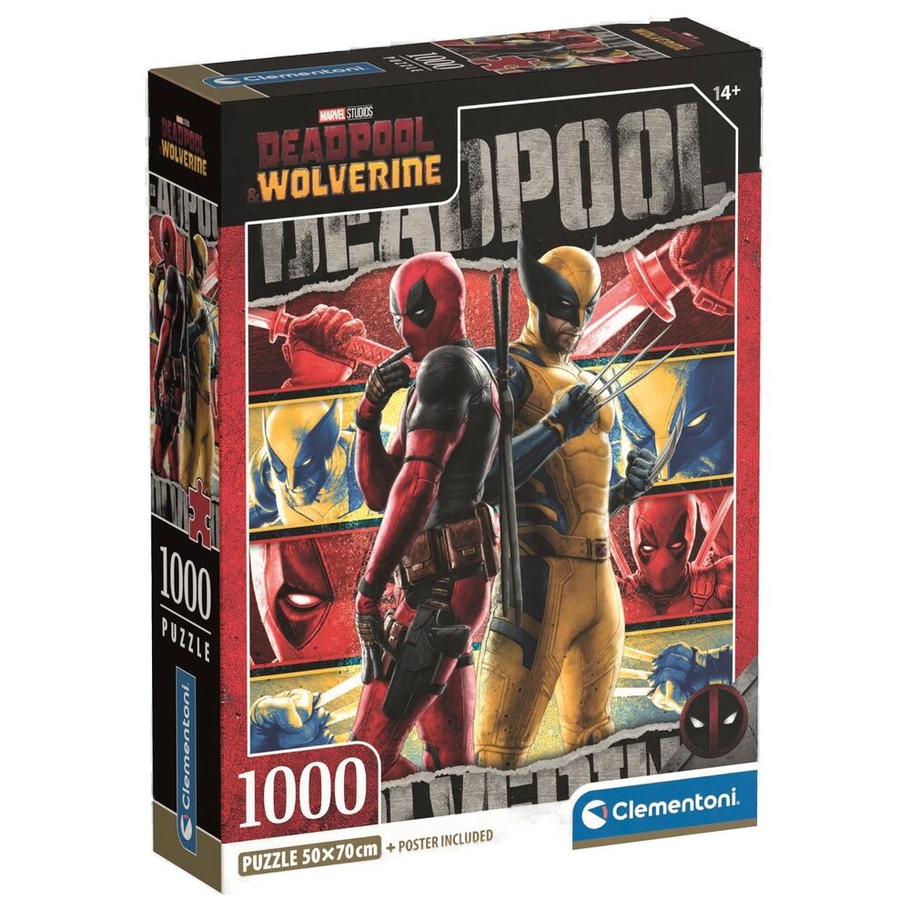 Puzzle Clementoni Marvel de Deadpool y Wolverine de 1000 piezas
