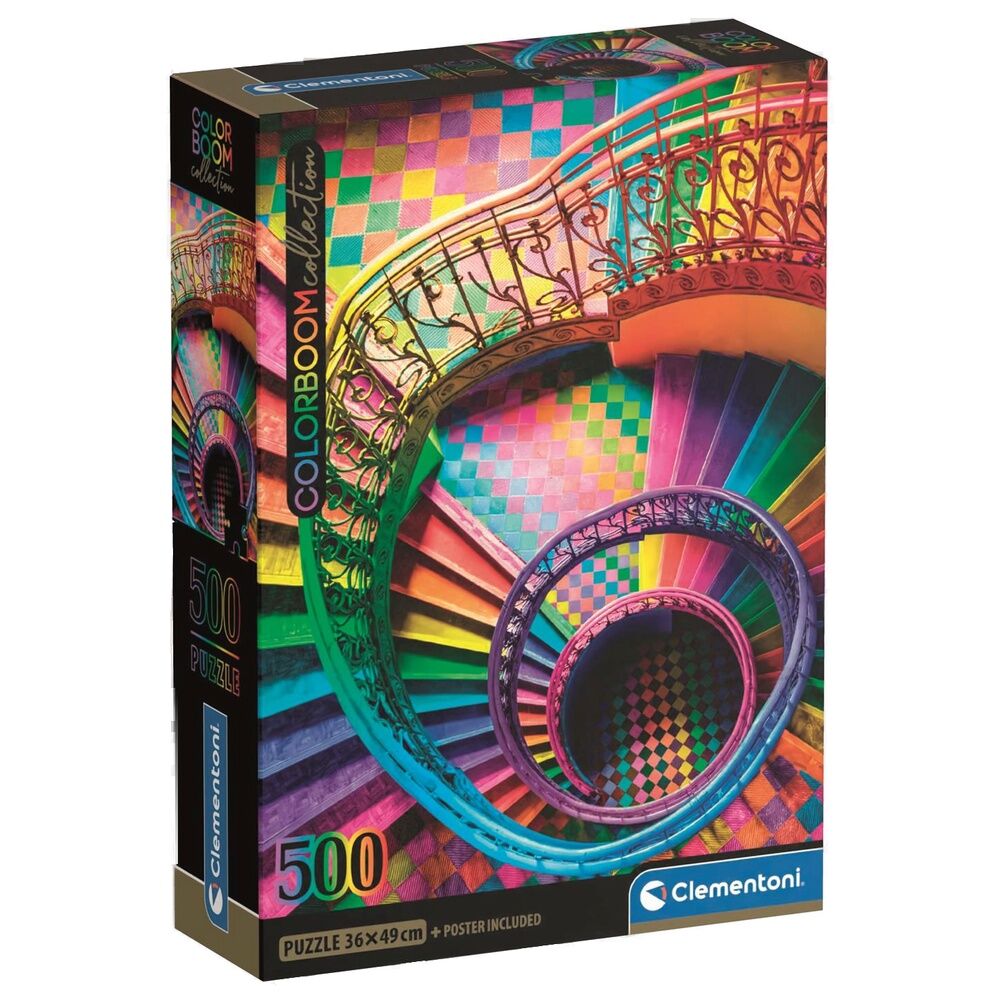 Puzzle Clementoni Stairs Color Boom de 500 piezas con escaleras multicolores
