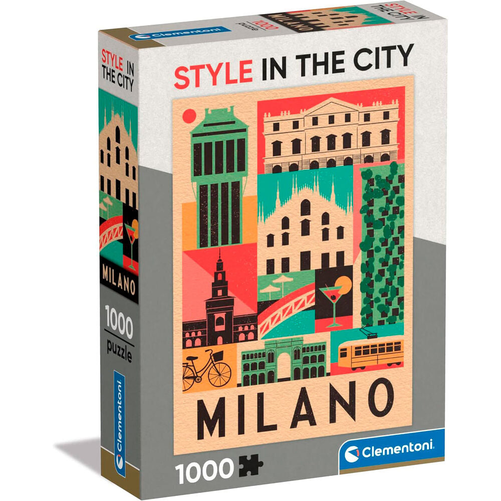 Puzzle Clementoni de 1000 piezas con ilustración colorida de Milán