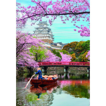 Puzzle Clementoni de 1000 piezas con el castillo de Himeji entre cerezos en flor - 2
