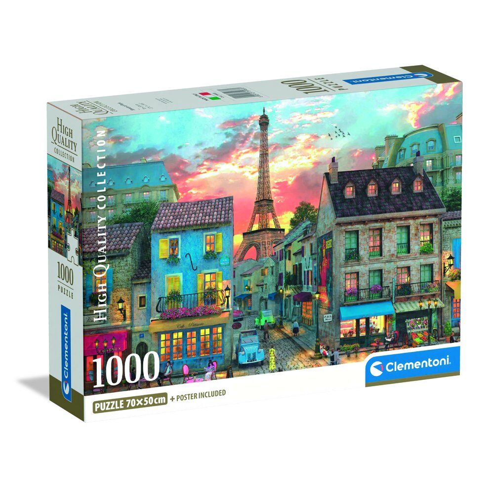 Puzzle Clementoni de 1000 piezas con calles de París y la Torre Eiffel