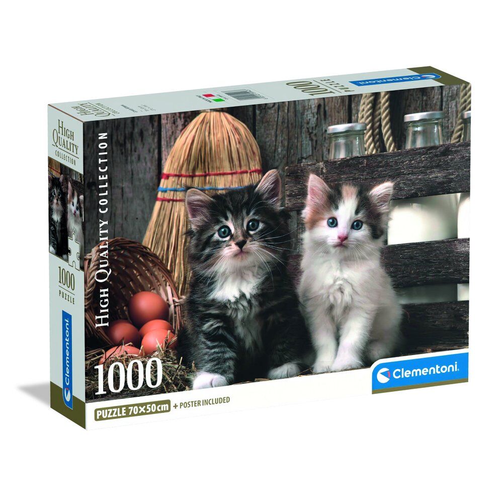 Caja del puzzle Clementoni Lovely Kittens de 1000 piezas con dos gatitos