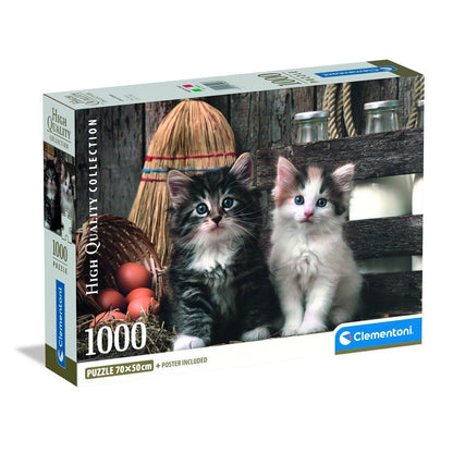 Caja del puzzle Clementoni Lovely Kittens de 1000 piezas con dos gatitos
