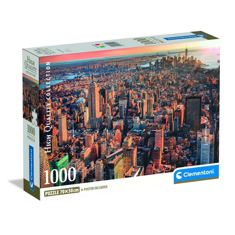 Puzzle Clementoni de Nueva York con skyline de Manhattan, 1000 piezas