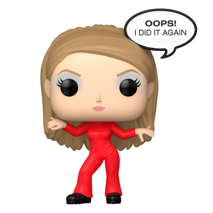 Figura Funko POP de Britney Spears con conjunto rojo y bocadillo Oops! I Did It Again