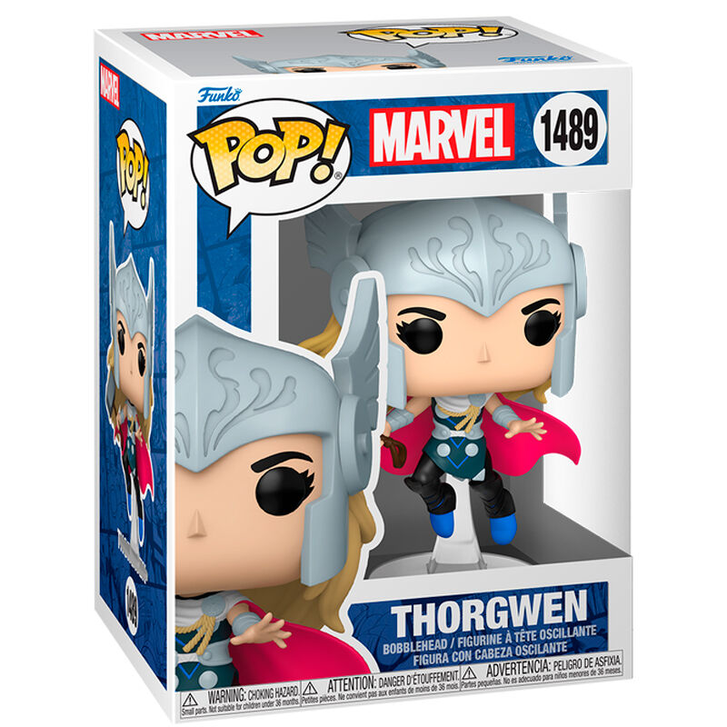 Figura Funko POP! Marvel Thorgwen con martillo y capa roja - 2