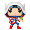 Figura Funko POP Marvel Cap-Gwen con capucha blanca y escudo