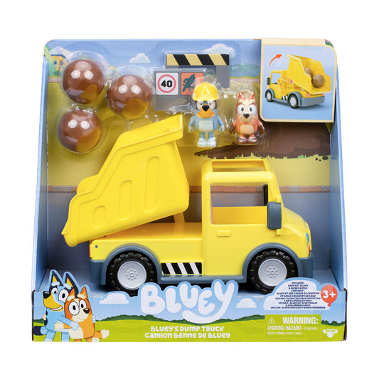 Camión volquete amarillo de Bluey con figuras, rocas y señales - 8