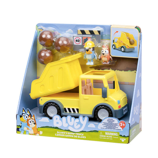 Camión volquete amarillo de Bluey con figuras, rocas y señales - 3