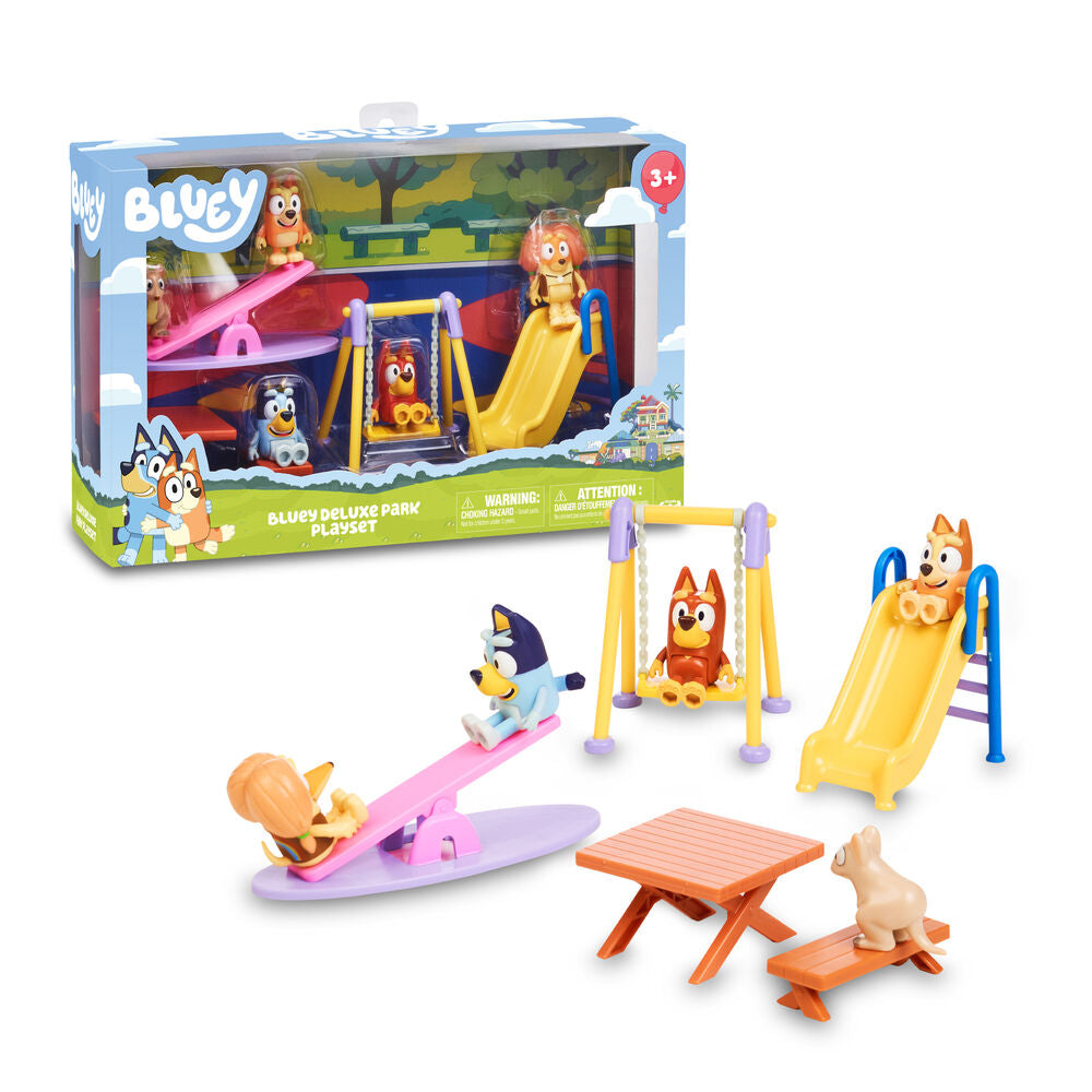 Playset Bluey de FAMOSA con figuras, columpio, tobogán y balancín