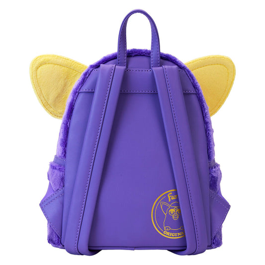 Mochila Furby Loungefly morada con orejas rosas y bolsillo frontal blanco - 4