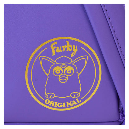 Mochila Furby Loungefly morada con orejas rosas y bolsillo frontal blanco - 5