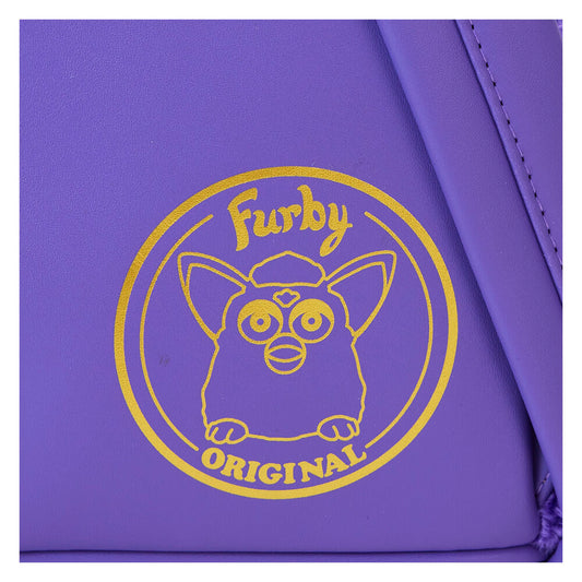 Mochila Furby Loungefly morada con orejas rosas y bolsillo frontal blanco - 5